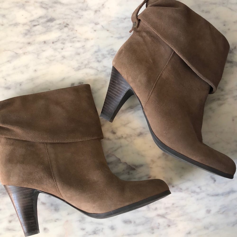 BCBG Generation Brown Suede Folded Bootie